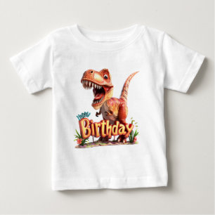 Camiseta Feliz Aniversário Dinossauro – Festa Infantil de D