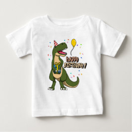 Camiseta Feliz Aniversário Dinossauro T-Rex