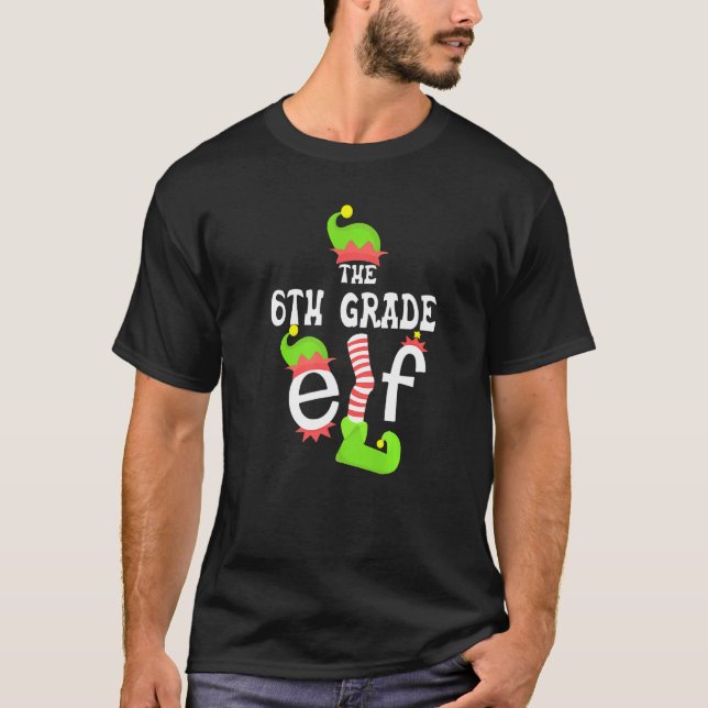 Camiseta Feliz Aniversário do 6 Grade Elf (Frente)