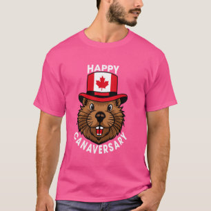 Camiseta Feliz Aniversário do Canadá Bandeira do Canadá