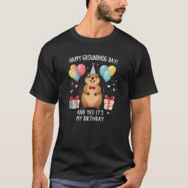 Camiseta Feliz aniversário do Dia da Marmota