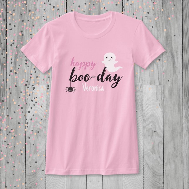 Camiseta Feliz aniversário do Dia das Bruxas (Custom Happy Boo-day Birthday Shirt)