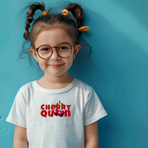 Camiseta Feliz aniversário do slogan da cereja vermelha