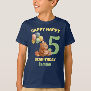 Camiseta Feliz aniversário do ursinho personalizado Urso de