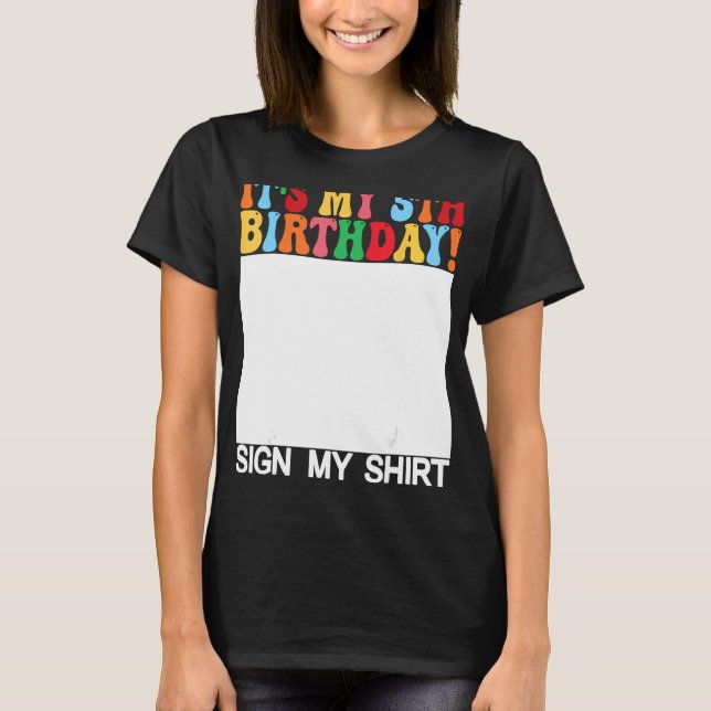 Camiseta Feliz Aniversário - É o meu 5 Aniversário Sinal Me (Frente)