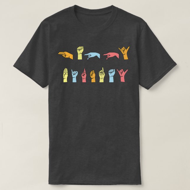 Camiseta Feliz Aniversário em Língua de Sinais ASL (Frente do Design)