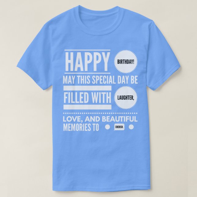 Camiseta Feliz Aniversário Engraçado (Frente do Design)