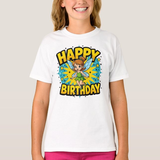 Camiseta Feliz Aniversário Fada (Frente)