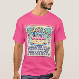 Camiseta Feliz Aniversário Feliz Bolo Delicioso