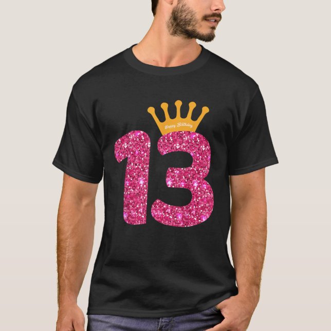 Camiseta Feliz aniversário Festa de 13 de Meninas de 13 Ano (Frente)