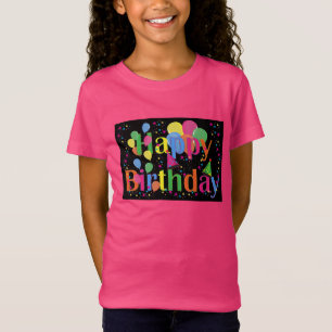 Camiseta Feliz aniversário, festiva comemoração de aniversá