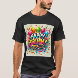 Camiseta Feliz Aniversário Festivo Celebração do Balão
