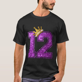 Camiseta Feliz Aniversário Gift Girls 12 Aniversário
