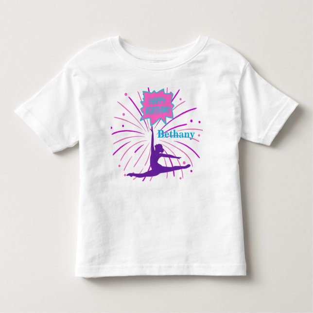 Camiseta Feliz Aniversário Ginástica Personalizada (Frente)