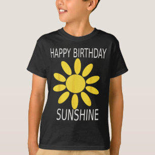 Camiseta Feliz aniversário girassol amarelo flor selvagem v
