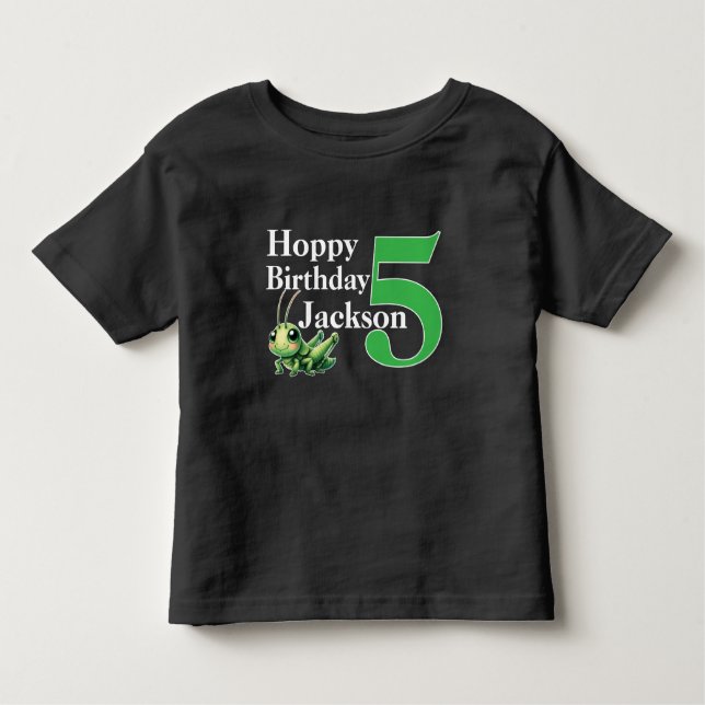 Camiseta Feliz Aniversário Grilo 5º Aniversário (Frente)