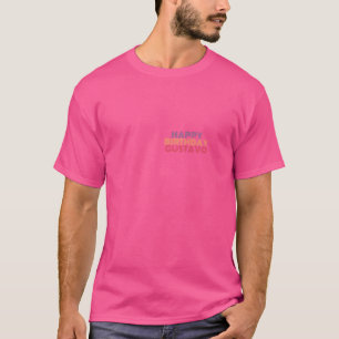 Camiseta Feliz Aniversário Gustavo Nome Personalizado Tipo 