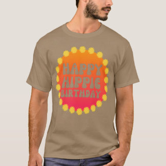 Camiseta Feliz Aniversário Hippie 60s 70s Hippie Paz Amor g
