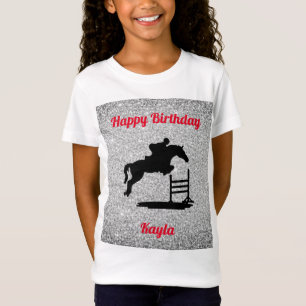 Camiseta Feliz Aniversário Hunter Jumper Meninas Personaliz