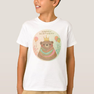 Camiseta Feliz Aniversário Ilustração do Urso de Teddy