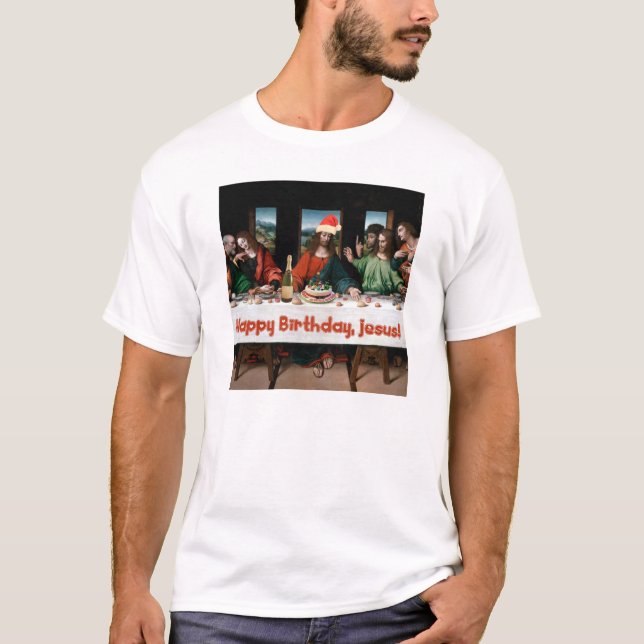 Camiseta Feliz aniversario, Jesus! (Frente)