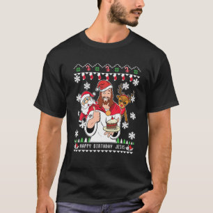 Camiseta FELIZ ANIVERSÁRIO JESUS Mulheres Cristãs de Nata