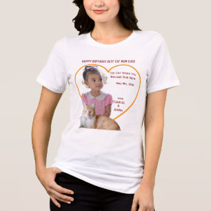 Camiseta Feliz Aniversário Melhores Fotos de Gata Mãe Nomes