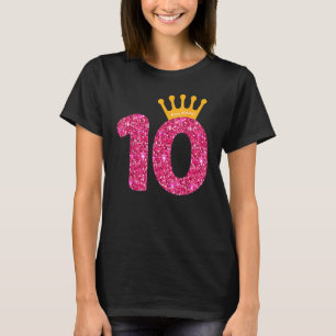 Camiseta Feliz Aniversário Meninas 10ª Festa 10 Anos