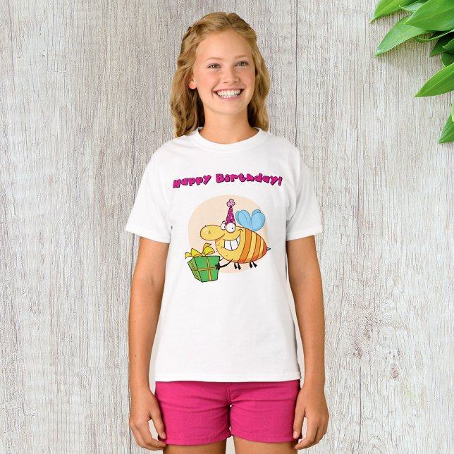 Camiseta Feliz Aniversário, Meninas-T-Shirt (Criador carregado)