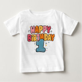 Camiseta Feliz aniversário menino - 1º aniversário