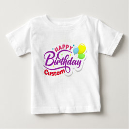 Camiseta Feliz Aniversário Moderno Elegante Nome Personaliz