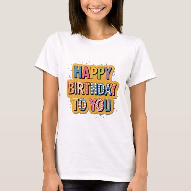 Camiseta Feliz Aniversário Padronizado (Frente)