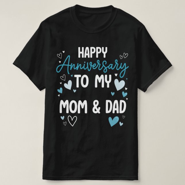 Camiseta Feliz aniversário para a minha mãe e Pai (Frente do Design)