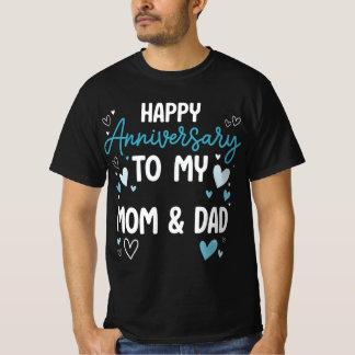 Camiseta Feliz aniversário para a minha mãe e Pai