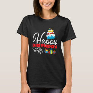Camiseta Feliz Aniversário Para Mim Bolo De Aniversário