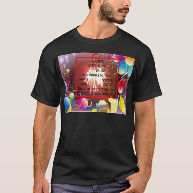 Camiseta Feliz aniversário para nós, Impressão de Arte (Frente)