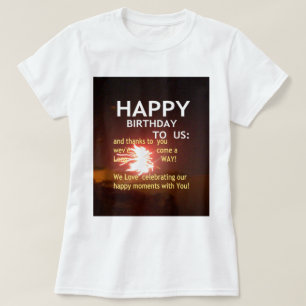 Camiseta Feliz aniversário para nós, Impressão de Arte