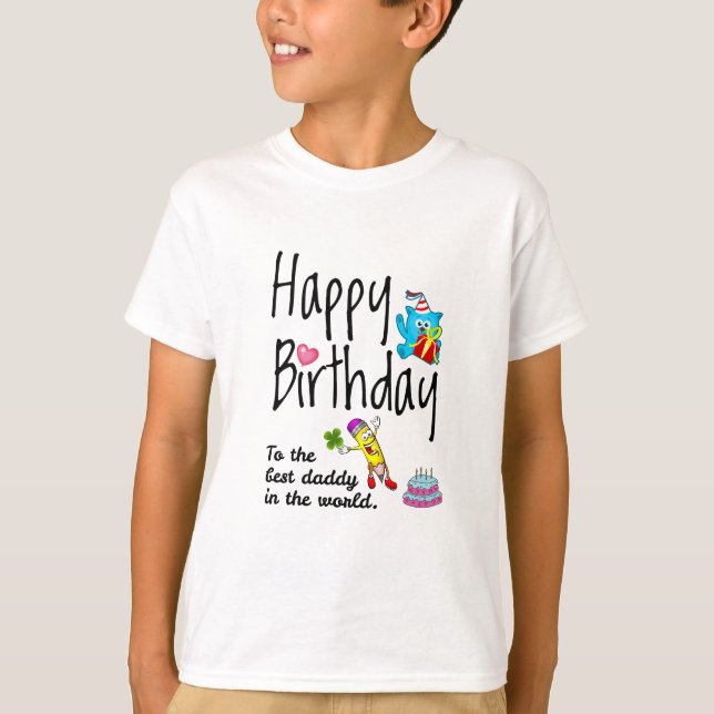 Camiseta Feliz aniversário para o melhor pai do mundo (Frente)