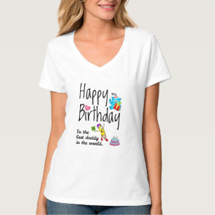 Camiseta Feliz aniversário para o melhor pai do mundo