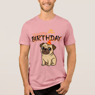 CAMISETA FELIZ ANIVERSÁRIO PUG