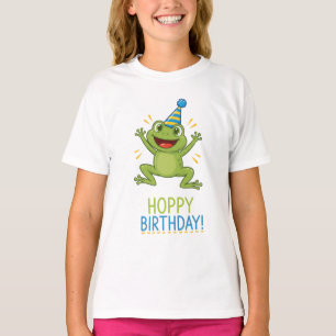 Camiseta Feliz Aniversário Sapo Divertido Crianças