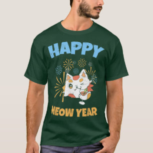 Camiseta Feliz Ano da Meia Felina Feriados Felinos no Ano N