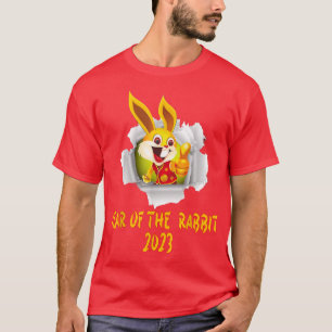 Camiseta Feliz Ano Do Novo Coelho Chinês, 2023 Anos Do Ra