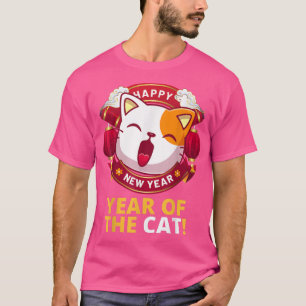 Camiseta Feliz Ano Engraçado do Gato Feliz Chinês Novo