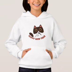 Camiseta Feliz Ano Mew Gatinho Fofo Design de Ano Novo