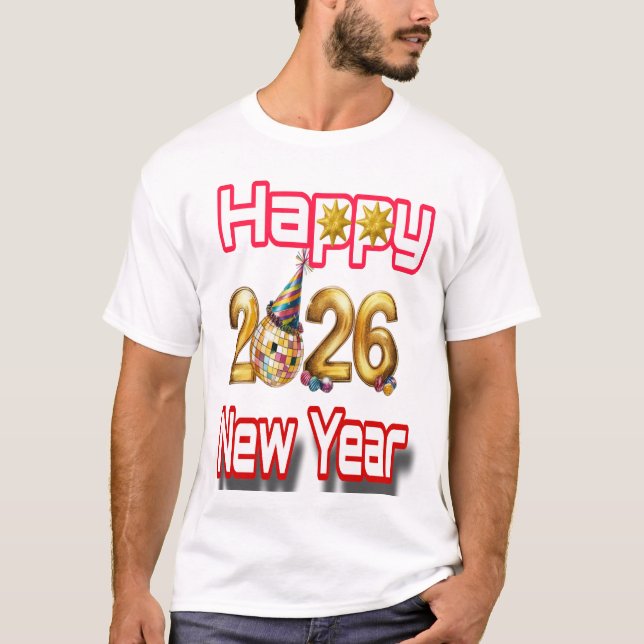 Camiseta Feliz Ano Novo  (Frente)