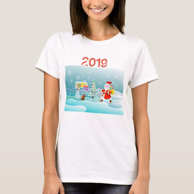 Camiseta feliz ano novo 2019 (Frente)