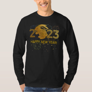 Camiseta Feliz Ano Novo 2023 Coelho Feliz Ano Novo