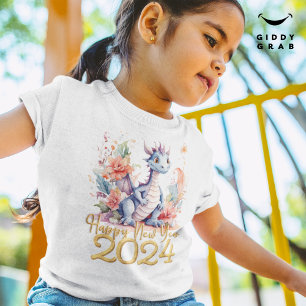 Camiseta Feliz ano novo 2024 Dragão Negro Chinês