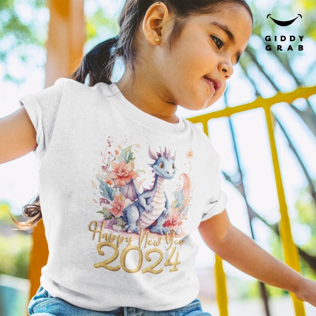 Camiseta Feliz ano novo 2024 Dragão Negro Chinês (Criador carregado)